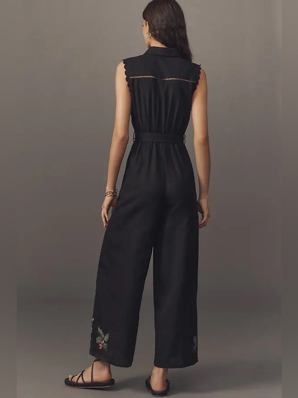 NWT Ranna Gill Belted Crochet Jumpsuit - Picture 2 of 4